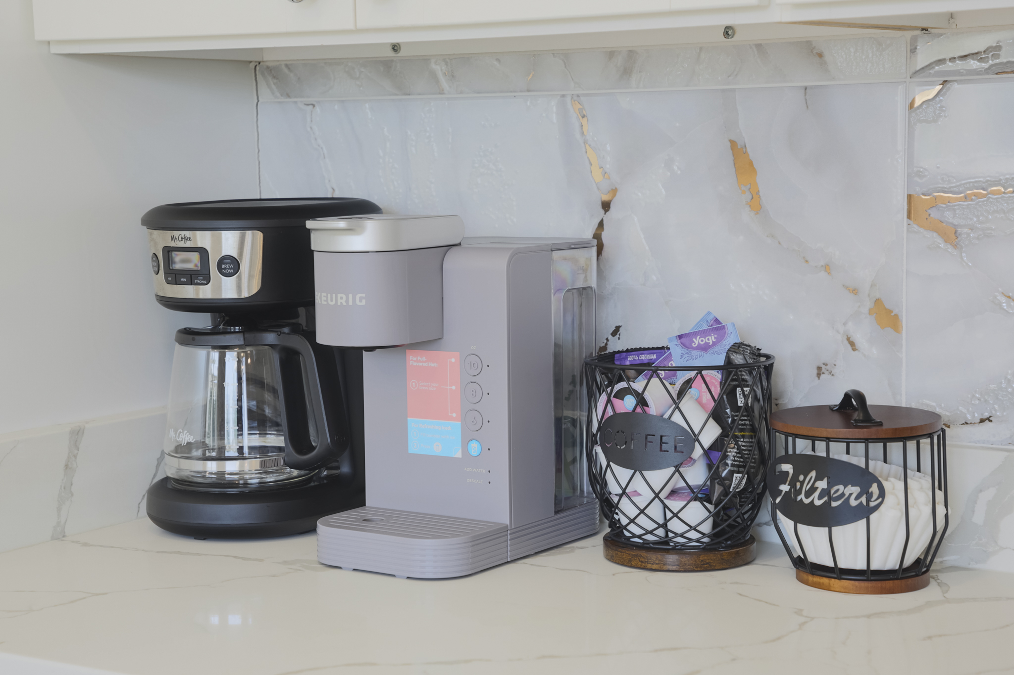 Start your mornings right with fresh-brewed coffee, just steps from the deck view.
