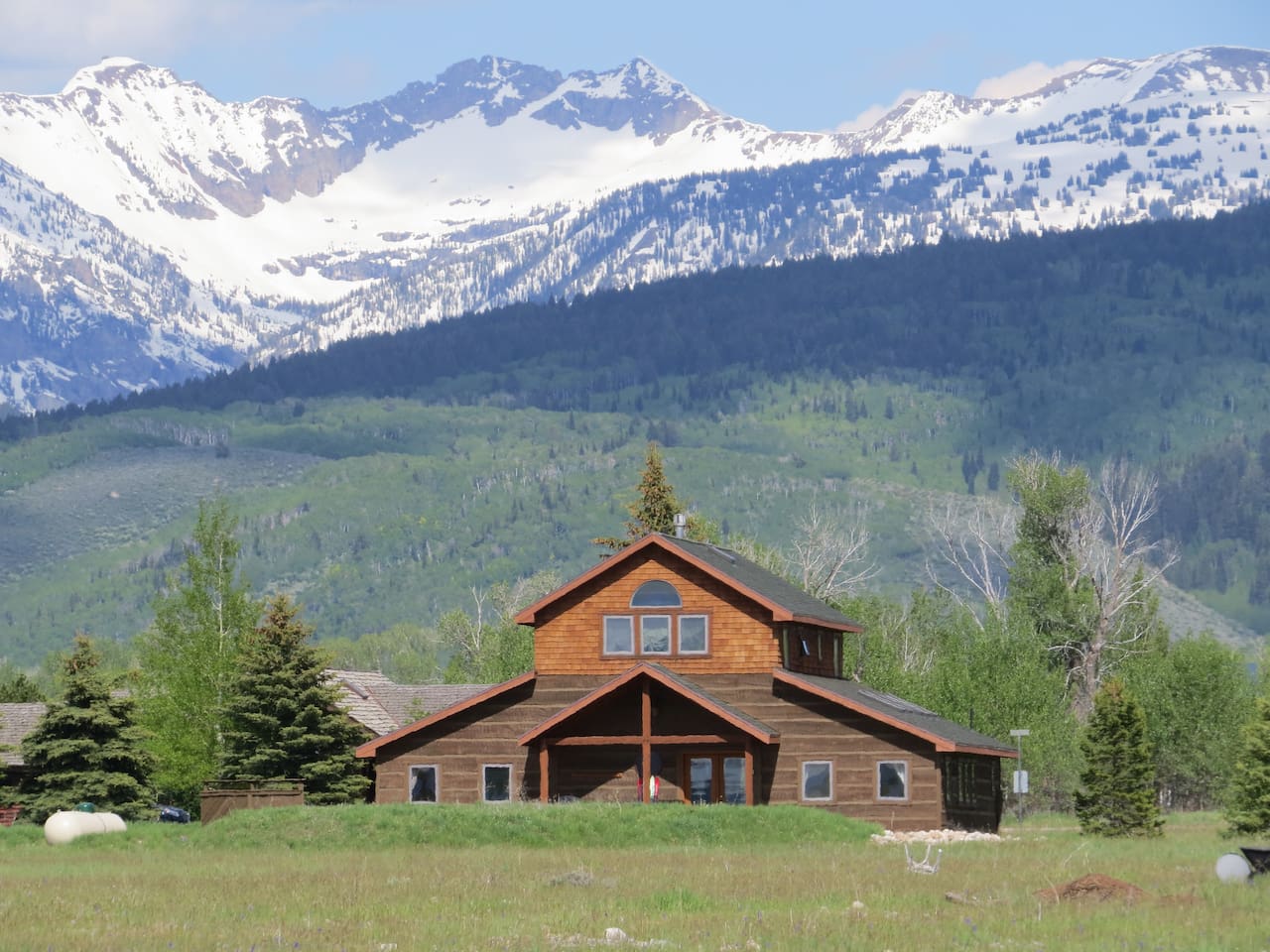 Exterior view looking east toward the Teton Range