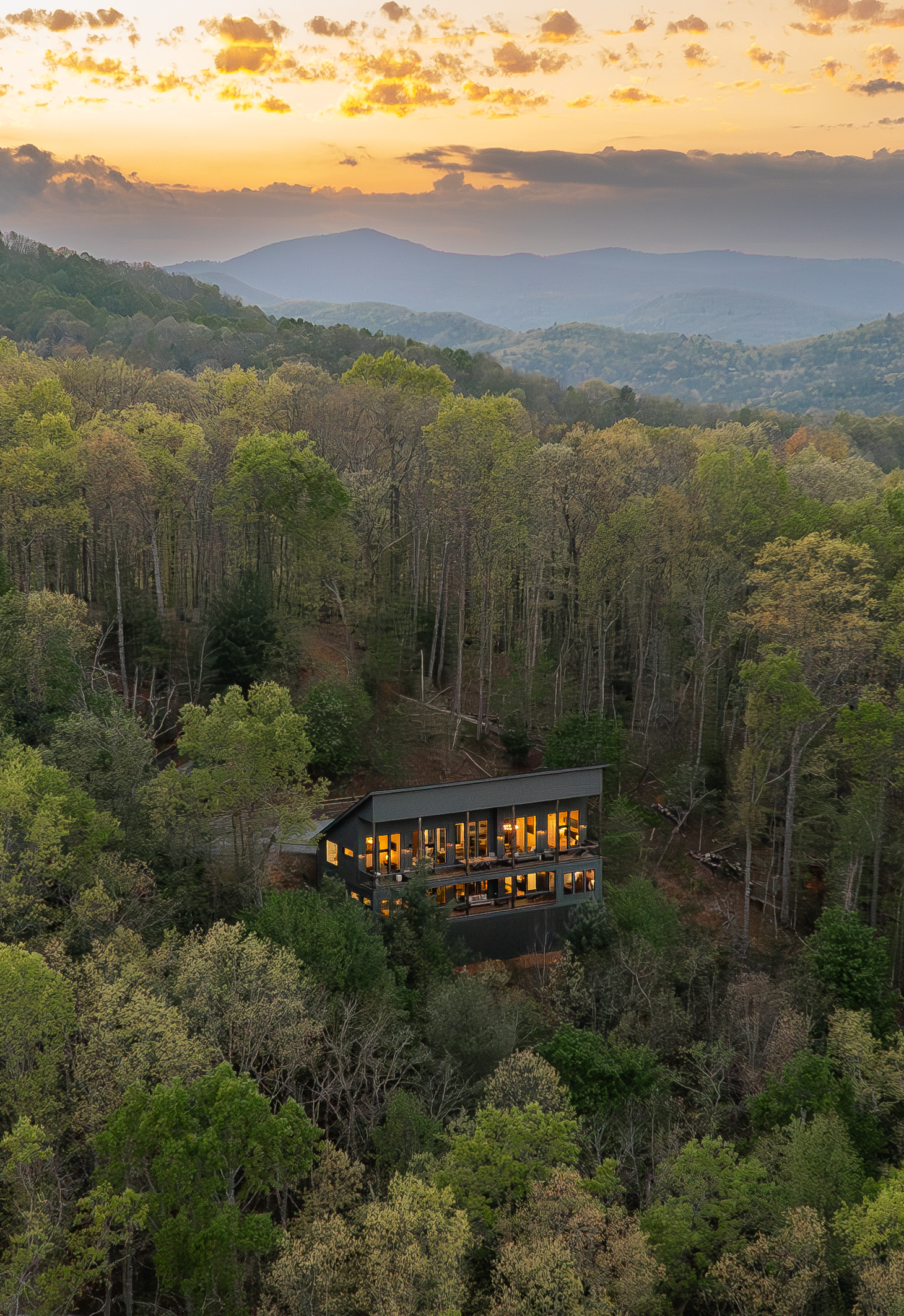 Secluded Setting | Private retreat nestled in the trees with complete mountain privacy