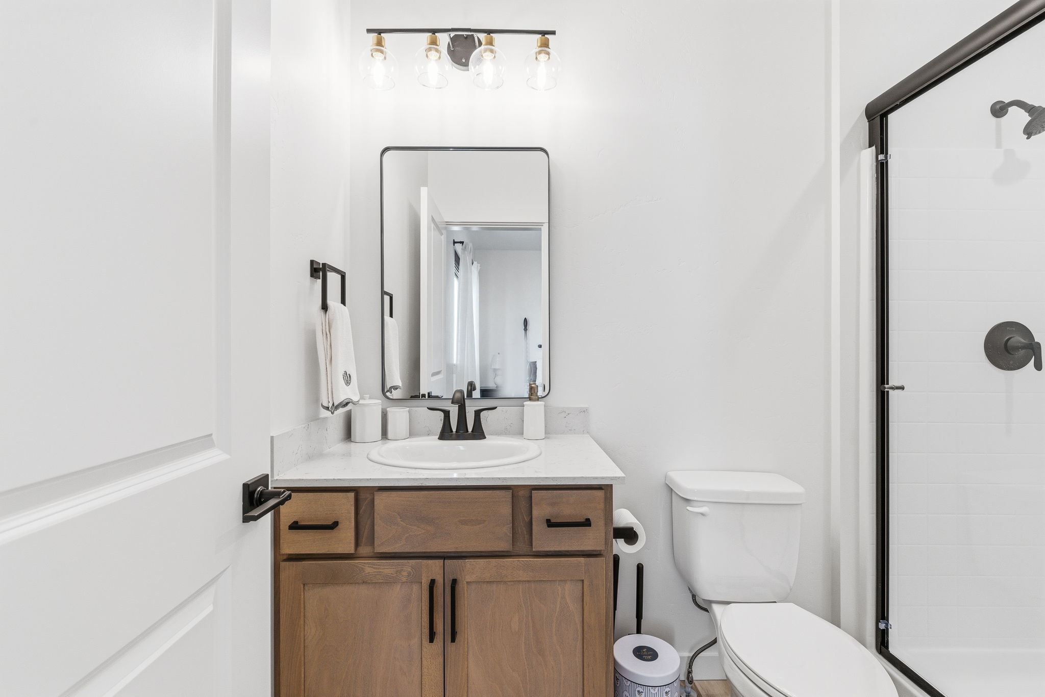 Step into a spacious walk-in shower designed to help you recharge. Clean lines, modern finishes, and everything you need for a relaxing stay
