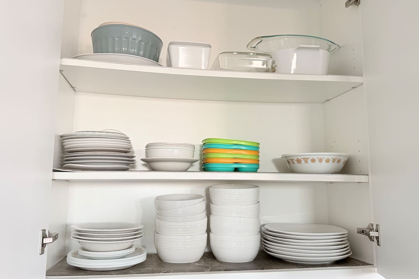 our house is fully stocked with all your kitchen, cooking, and eating needs.  Including baby essentials!