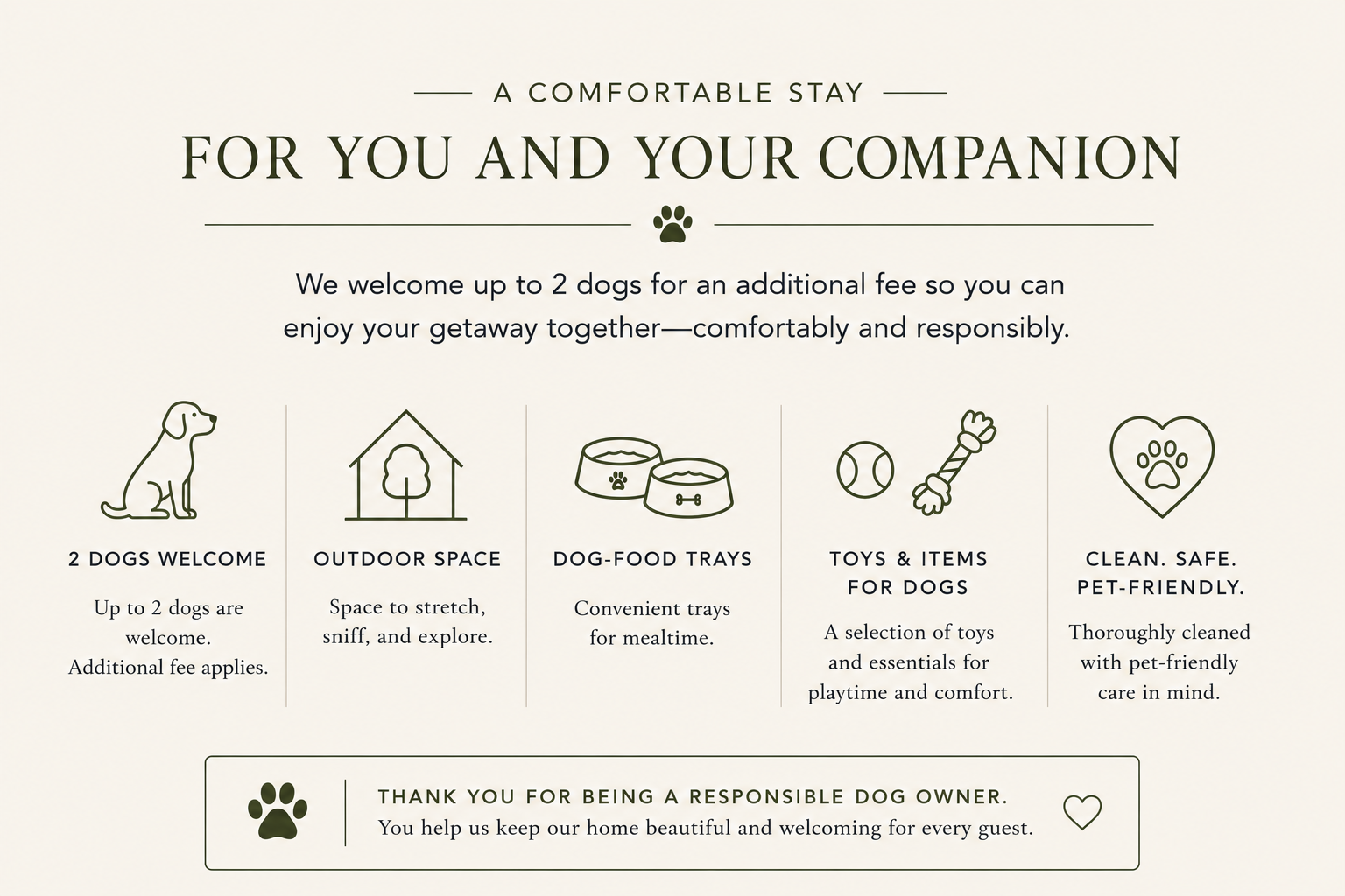 We welcome all family members - human and furry!