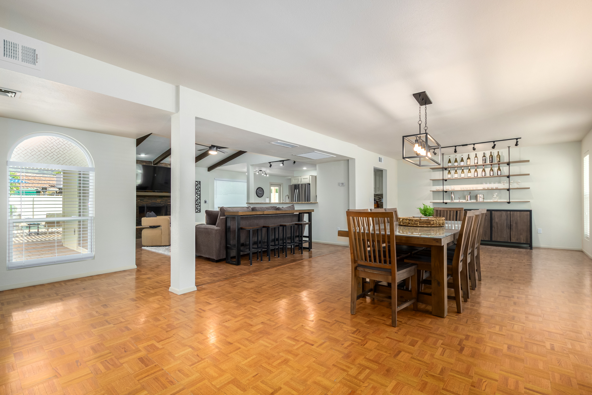 open floor plan - formal dining area + living room