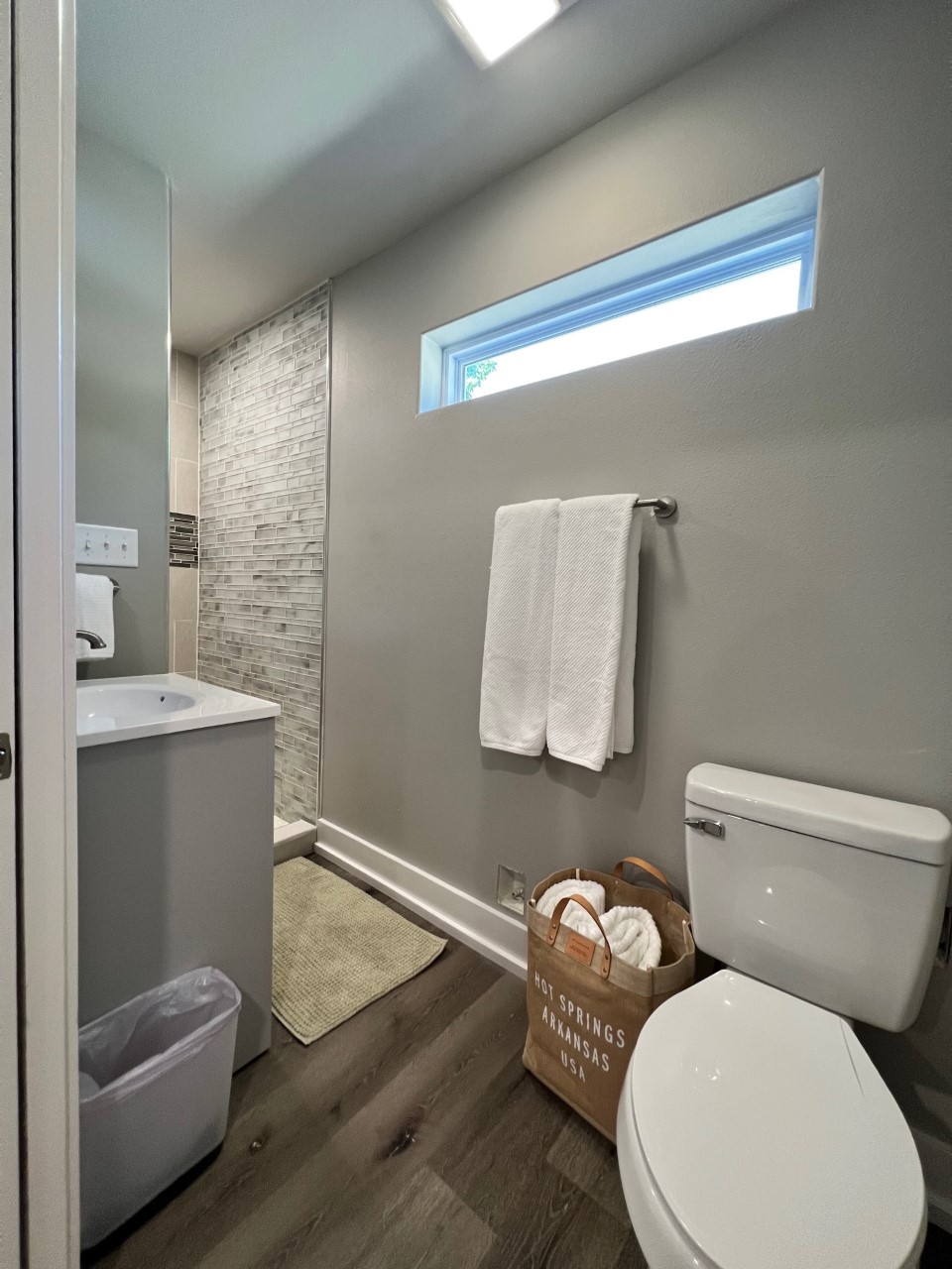 En-suite with tiled Walk-in shower.