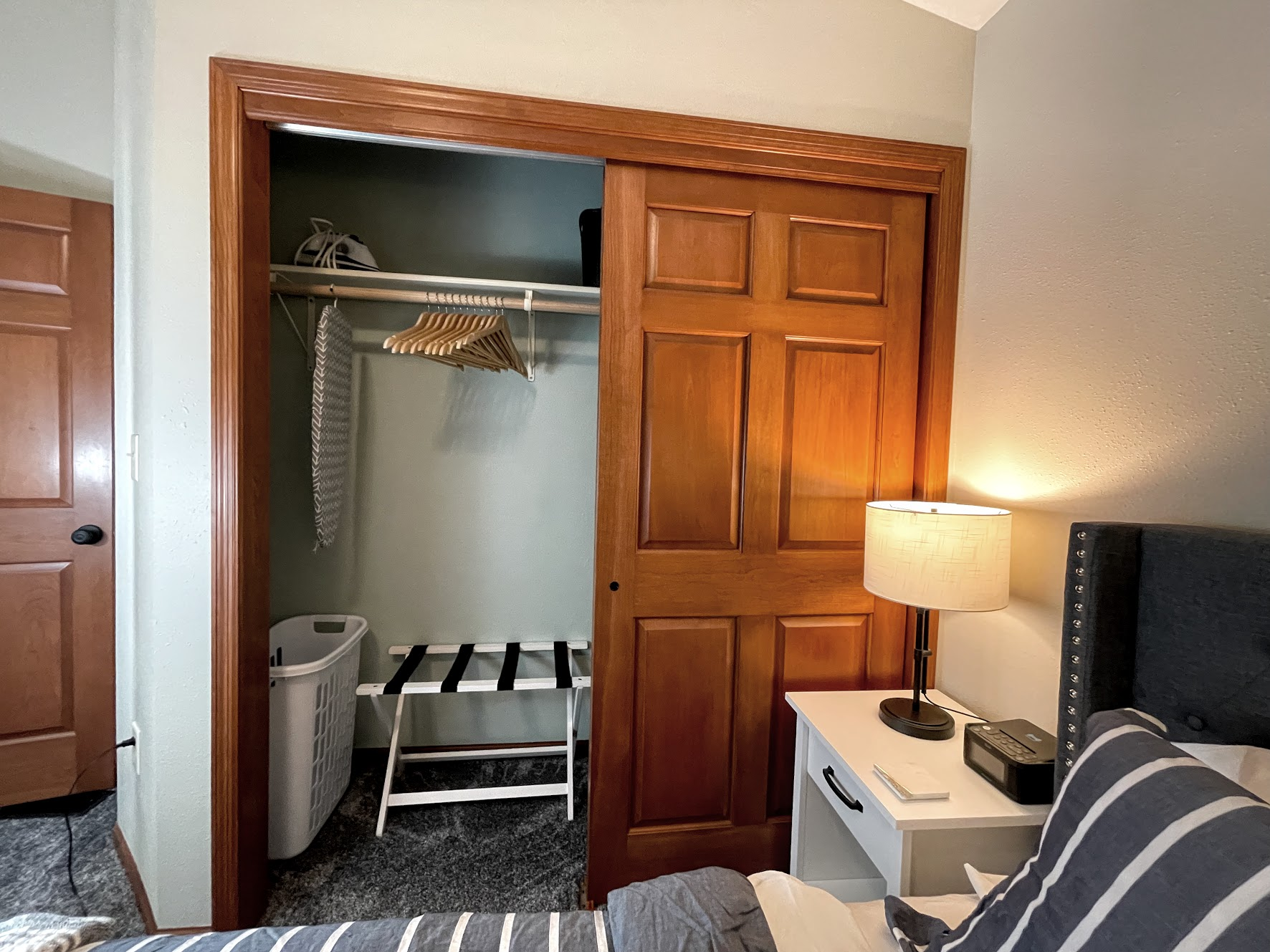 Bedroom closet with iron