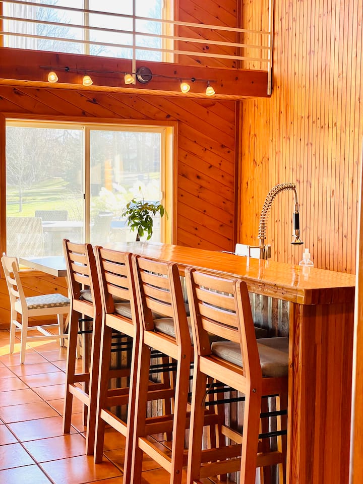 Dining area perfect for group meals and lake house gatherings.