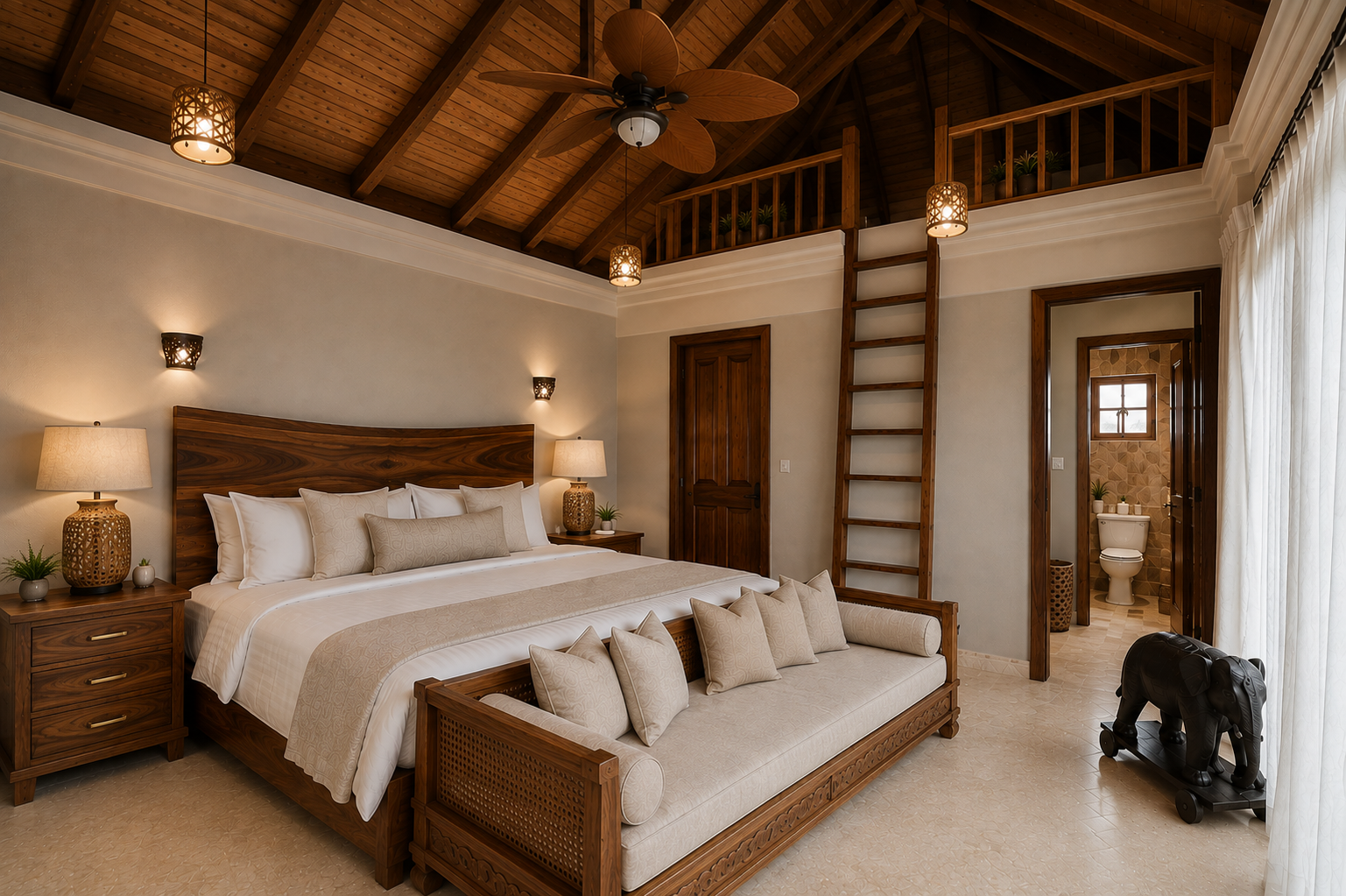 Suite 2 King Bed with Loft (3 Twin Beds)
