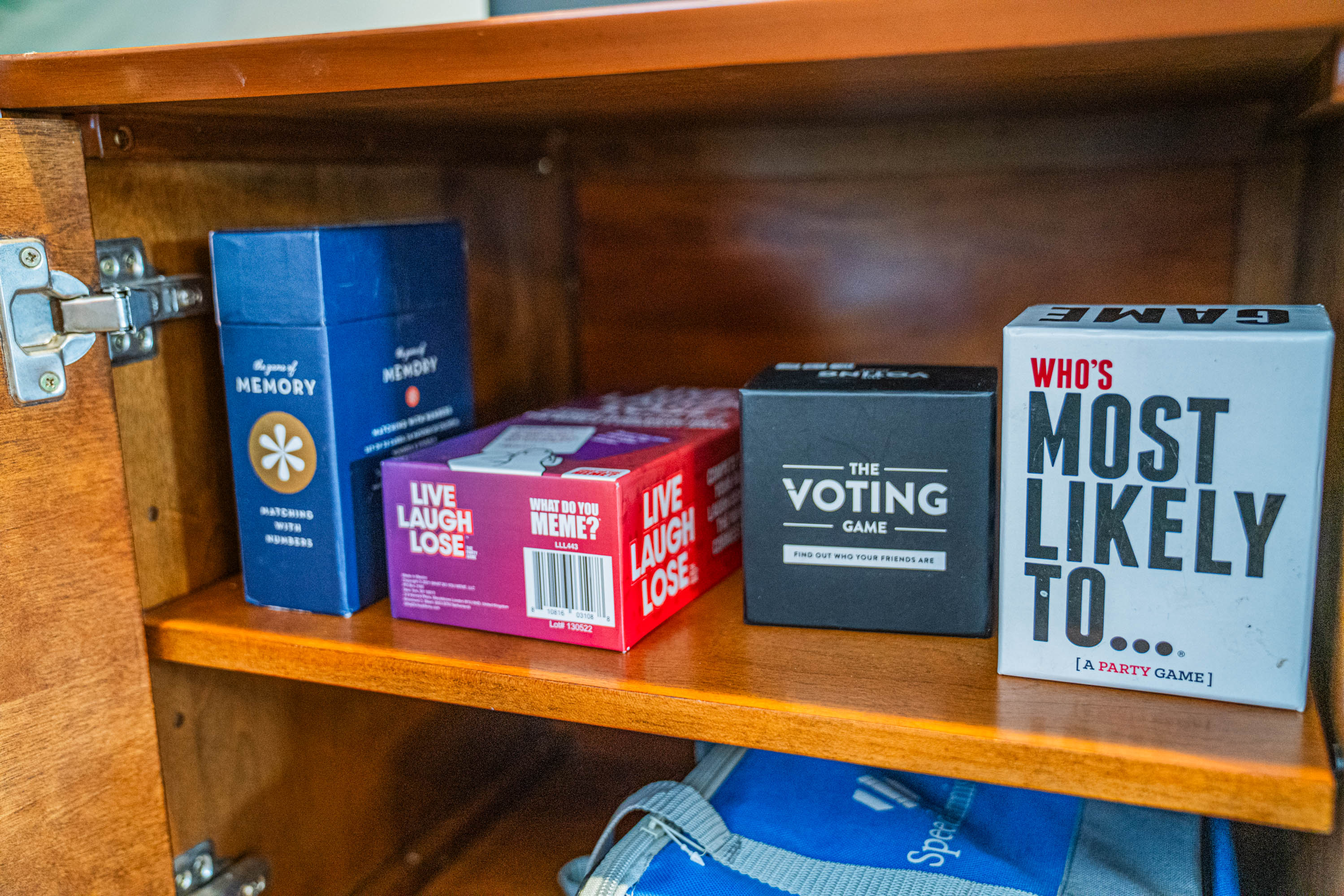 Selection of games and entertainment options for guests of all ages — perfect for family nights and group downtime.