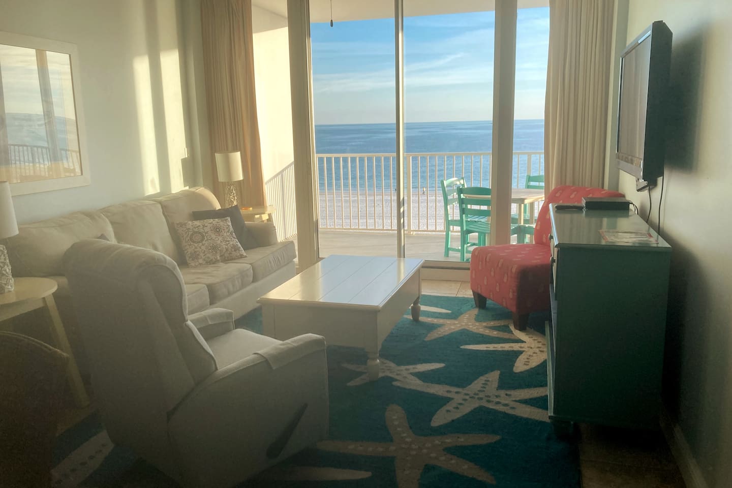 Comfortable seating in living area.