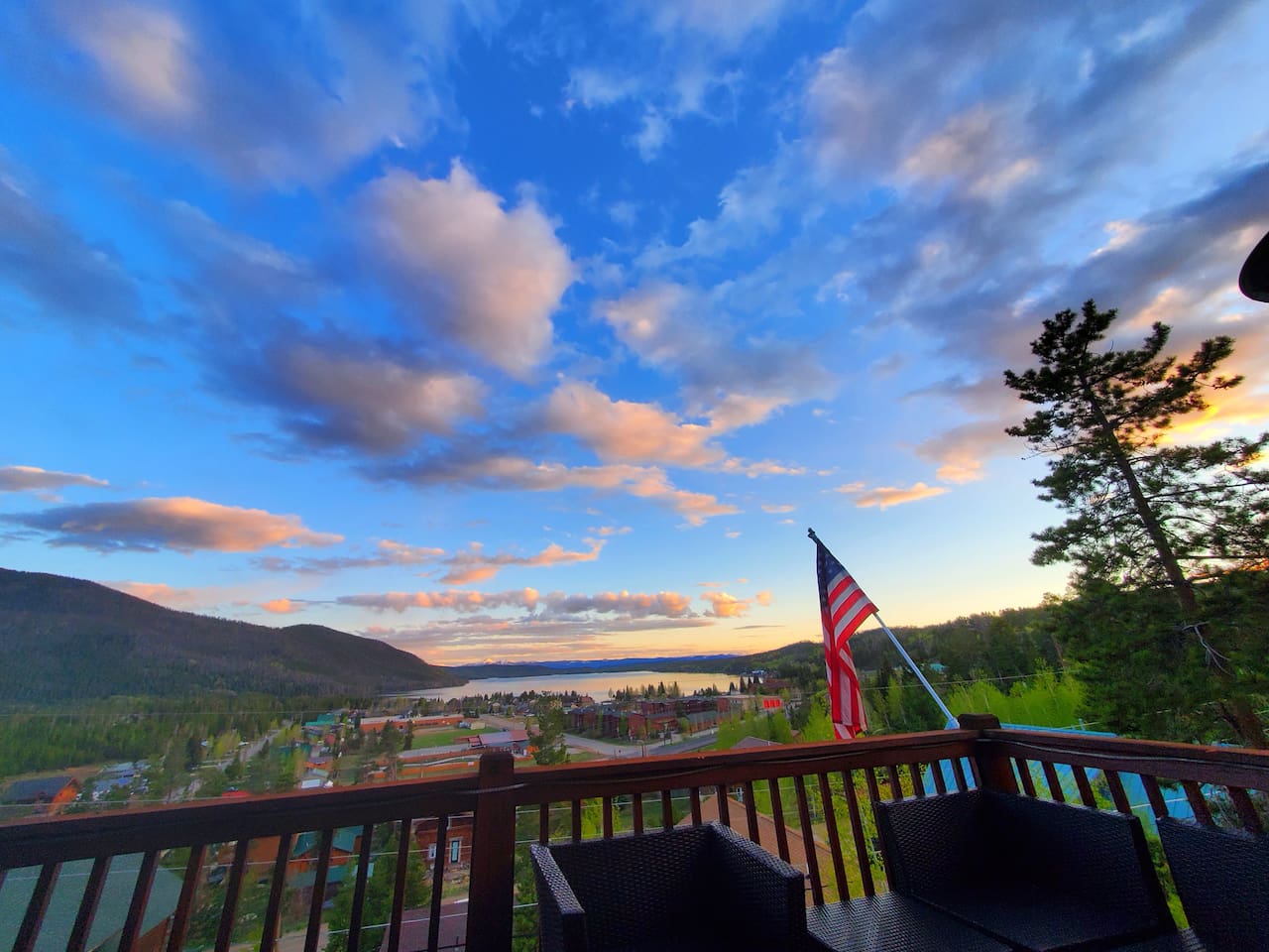 Upper deck summer sunset view