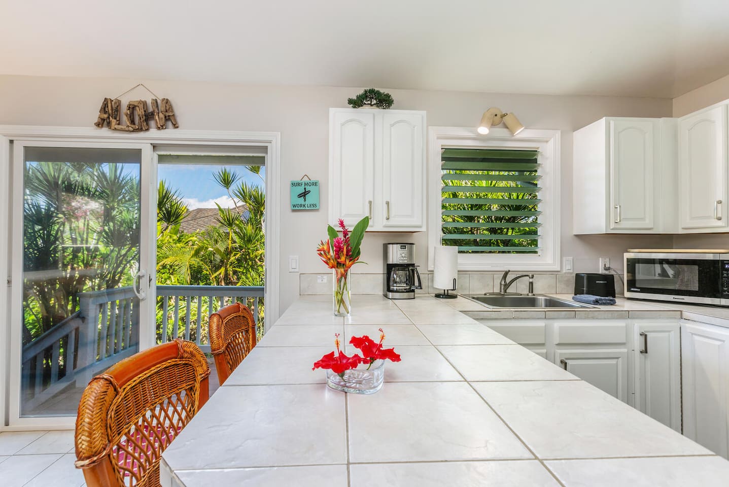 Ohana Suite Kitchen area with second refrigerator. 