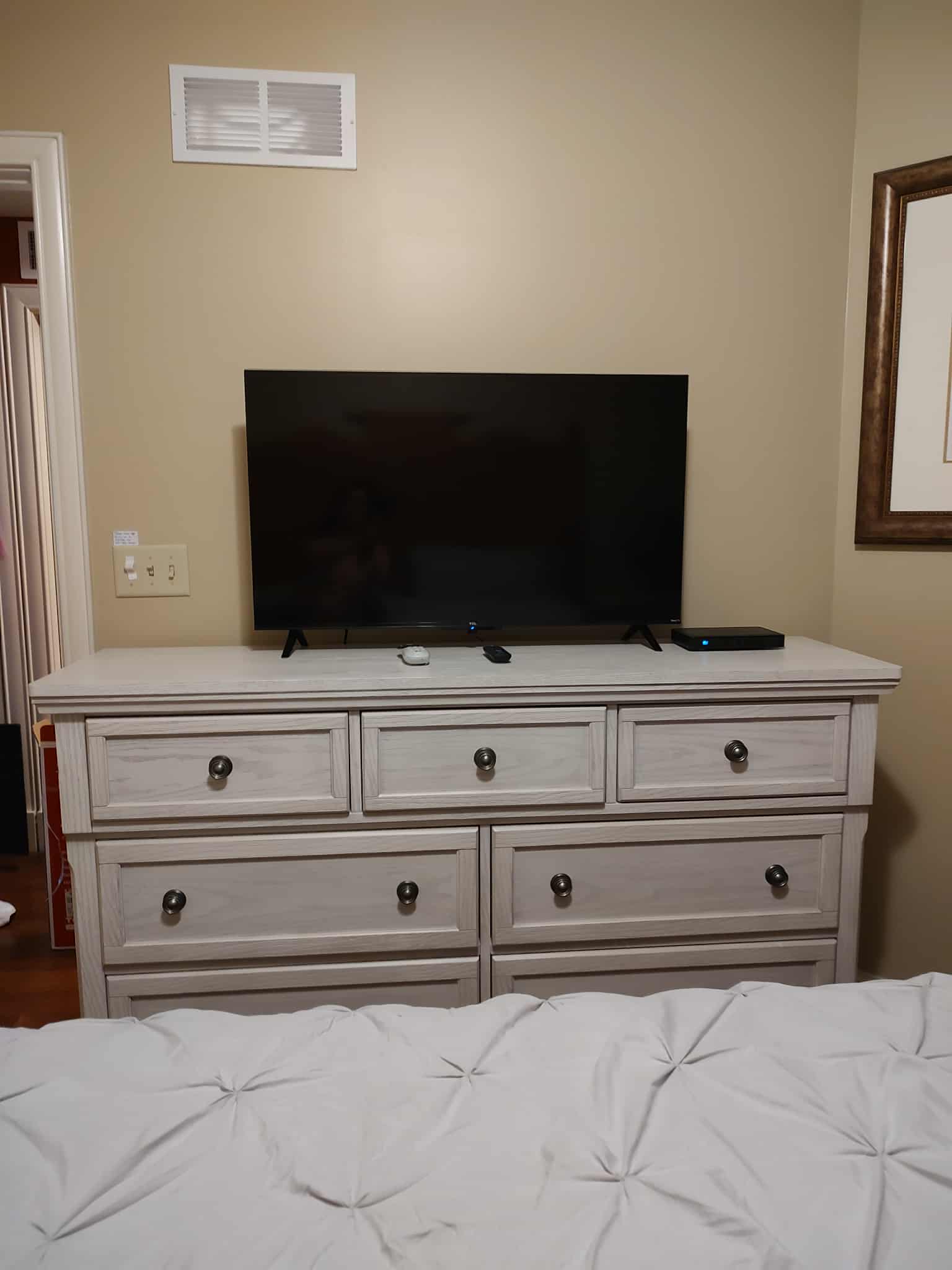 Plenty of dresser storage in the guest bedroom. Plus a new Smart TV was added on 9-7-25.