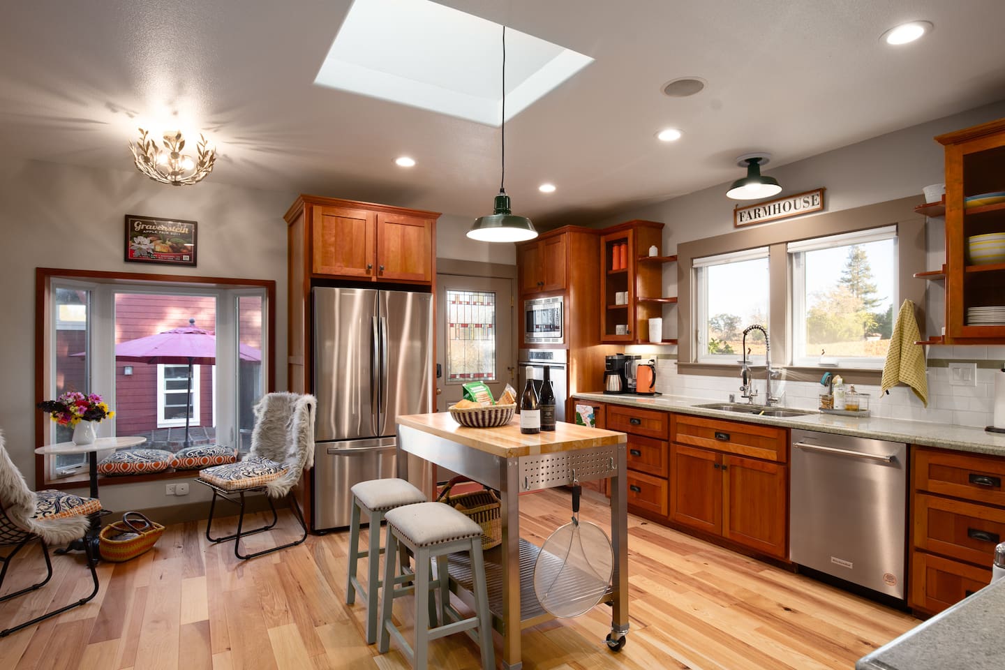 Get cooking in style! Check out our chef's kitchen and cozy kitchen seating area.