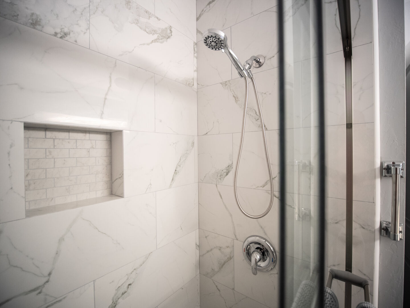 Down stairs bathroom with walk in shower