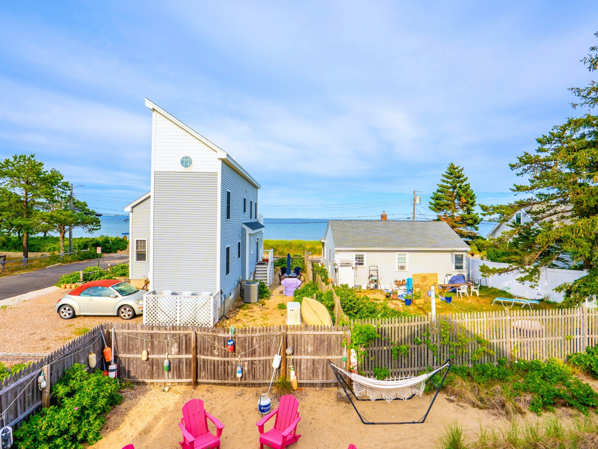 Comfy seating, great views, and plenty of space — the deck is your new happy place.
