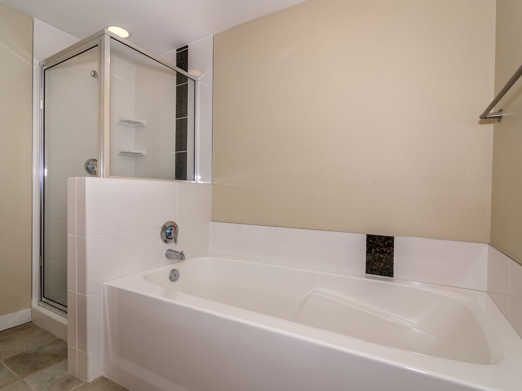 Shower and Tub for soaking after a day of activities!