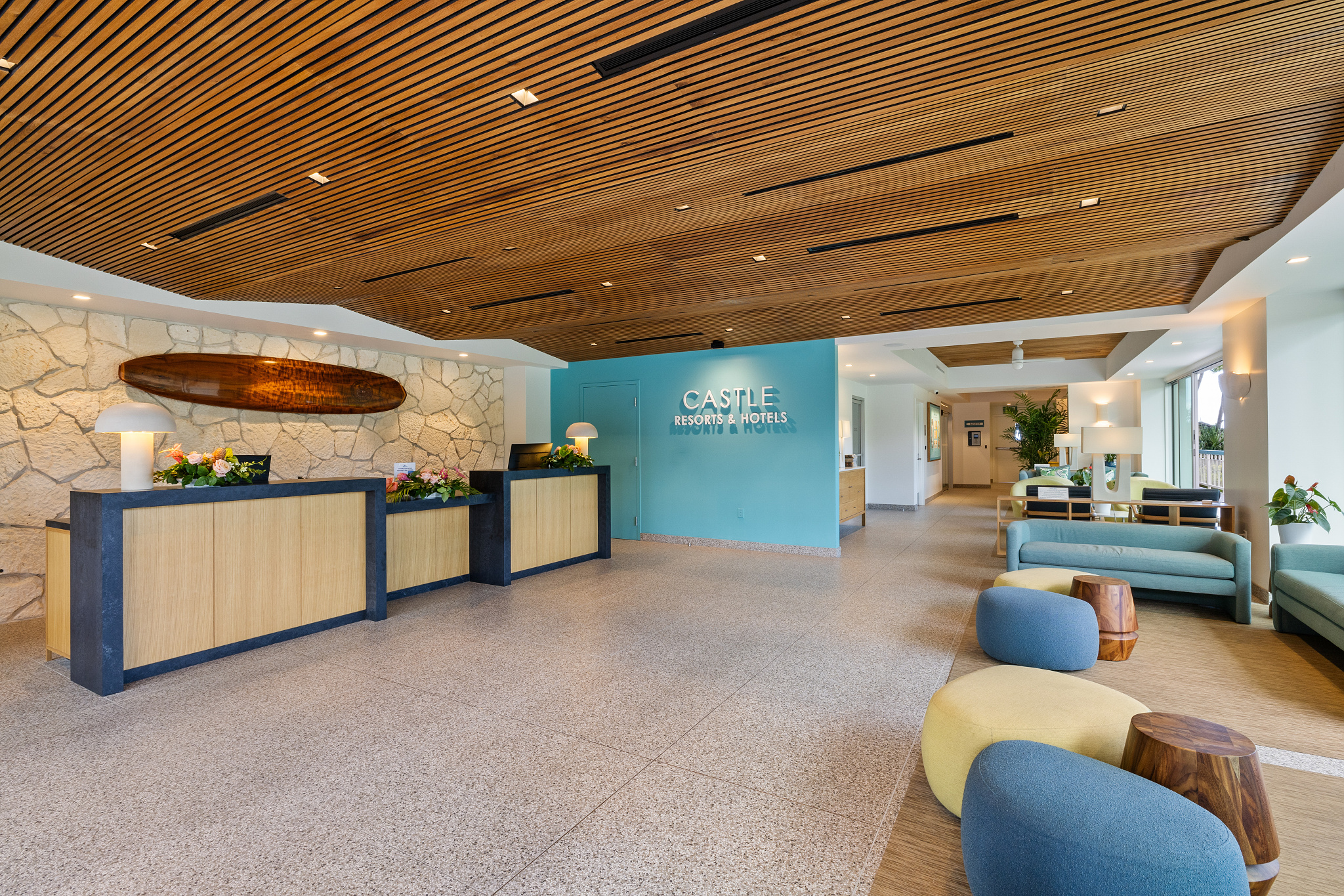 Waikiki Shore lobby Front Desk and lounging area 