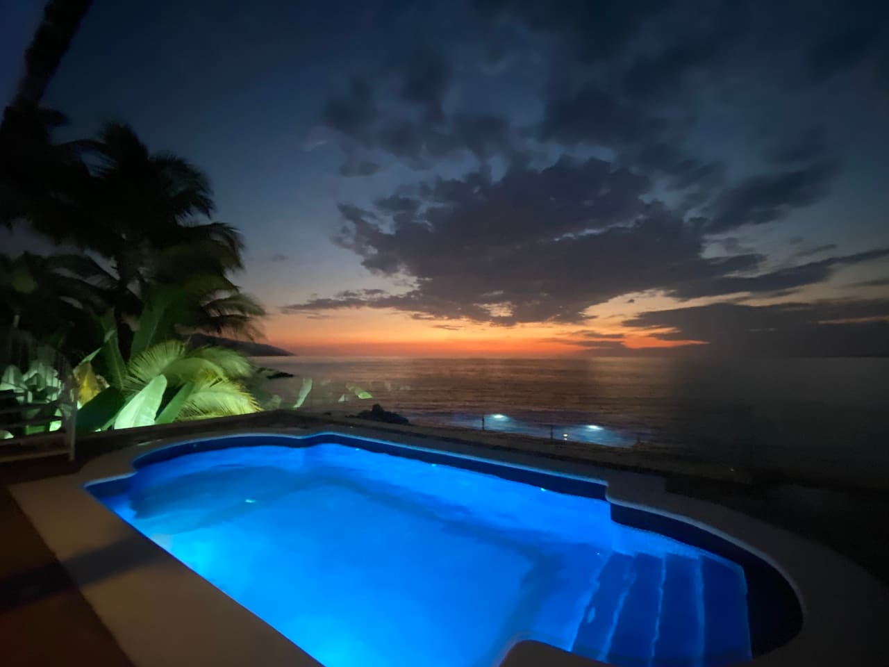 Night view of the pool
