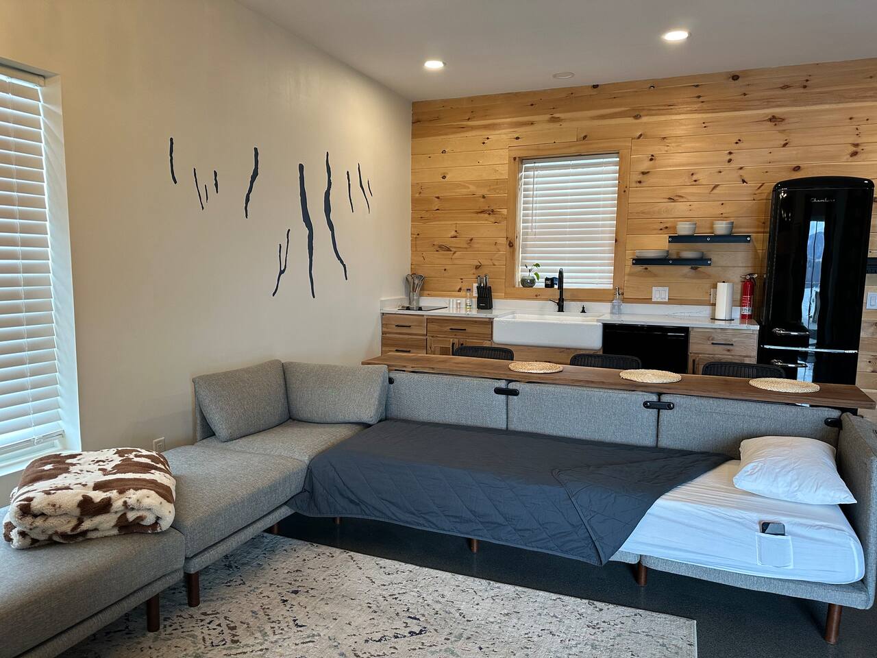 We have 2 sleep kits specifically designed to convert the sofa into twin bed(s) as an alternative to the sleeping loft.