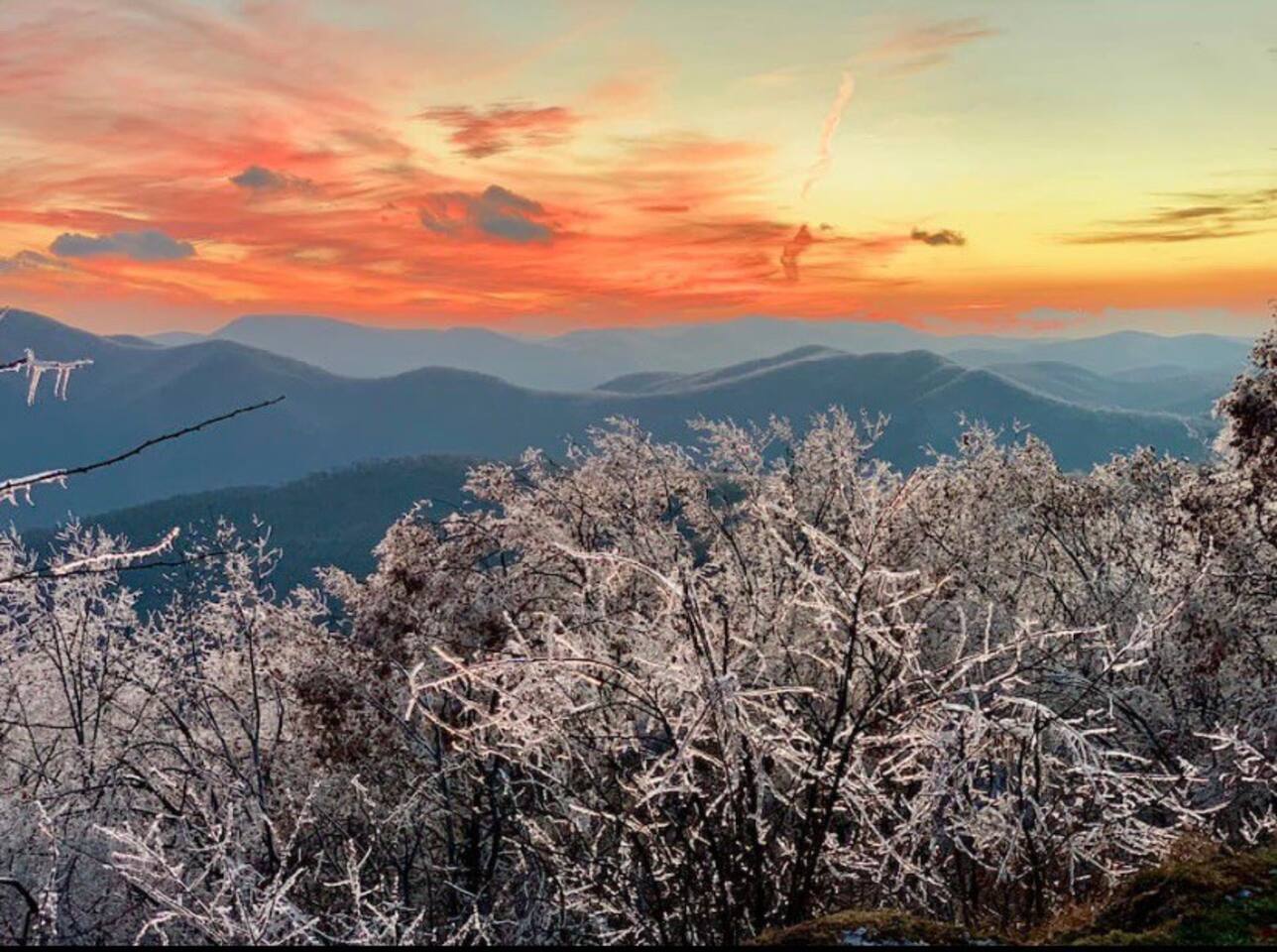 Sunset Blue Ridge Mountains in the Winter