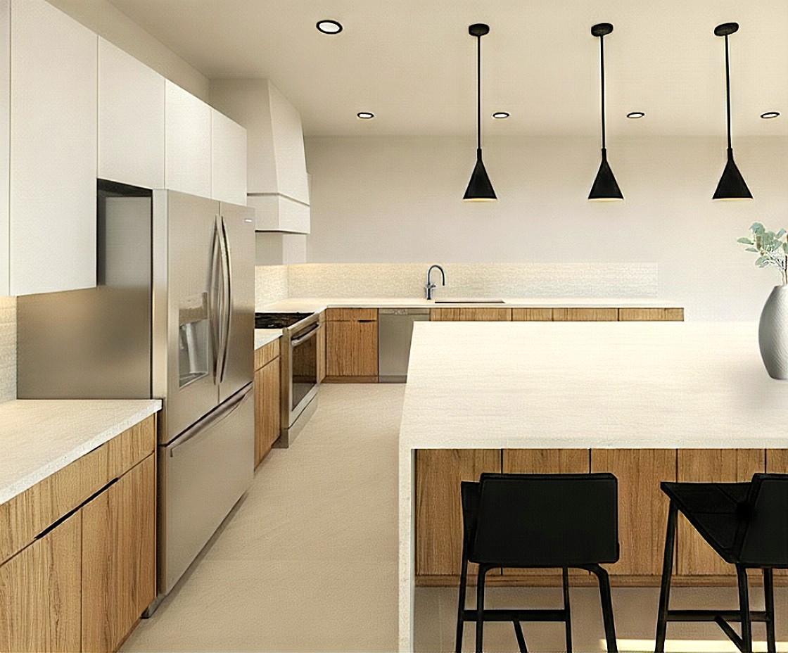 A beautifully designed kitchen where coastal mornings begin and family meals come together effortlessly.