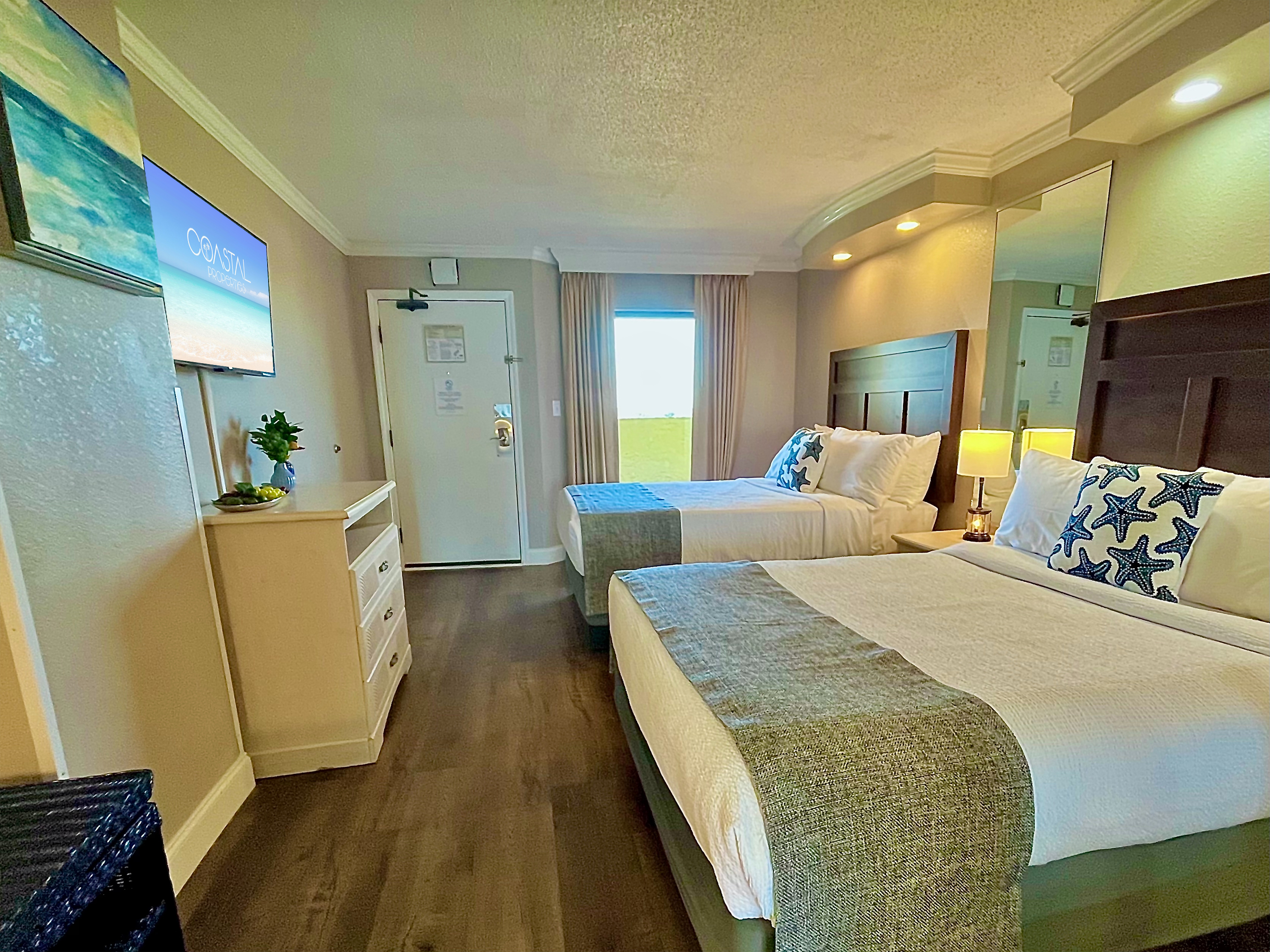 Comfortable bed and inviting bedroom space.