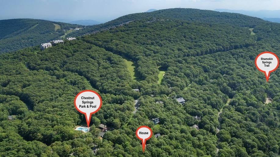 Walk to Shamokin Spings Trailhead in about 8-10 minutes for the house that is located across the street from Chestnut Springs Park, Pool, Playground, and Pavilion.