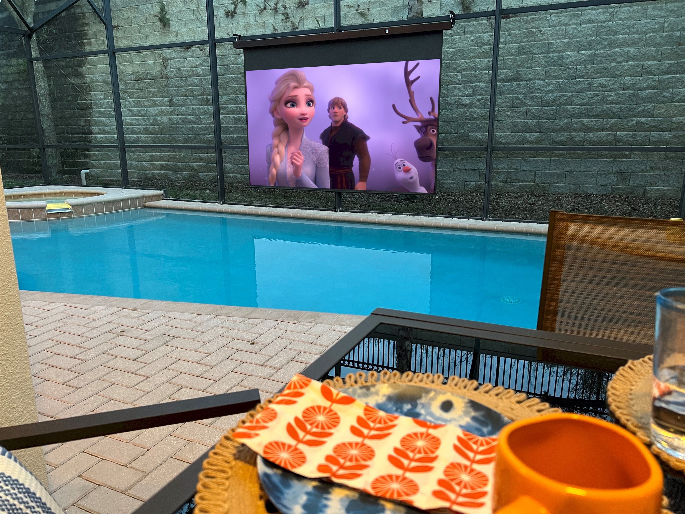 Poolside Theater-Watch Movies And TV. Heated Pool And Spa (heating is extra $).
