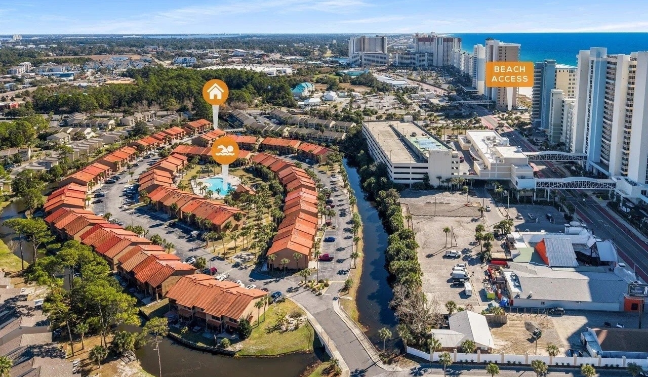 Arial with Beach access front beach