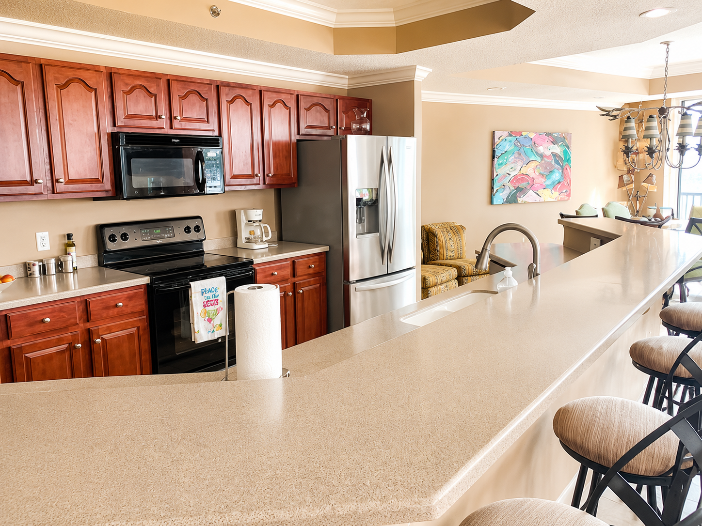 fully stocked kitchen with all cooking essentails