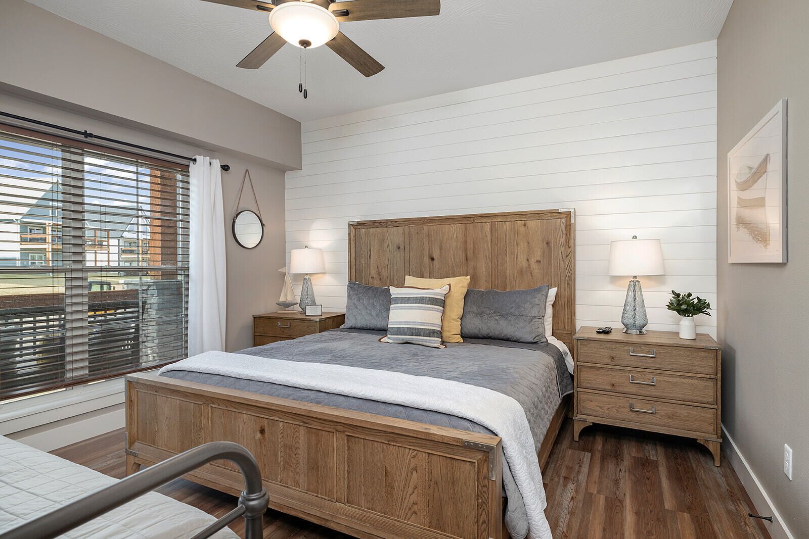 Main Level king Bedroom w/twin bed and attached Full Bathroom