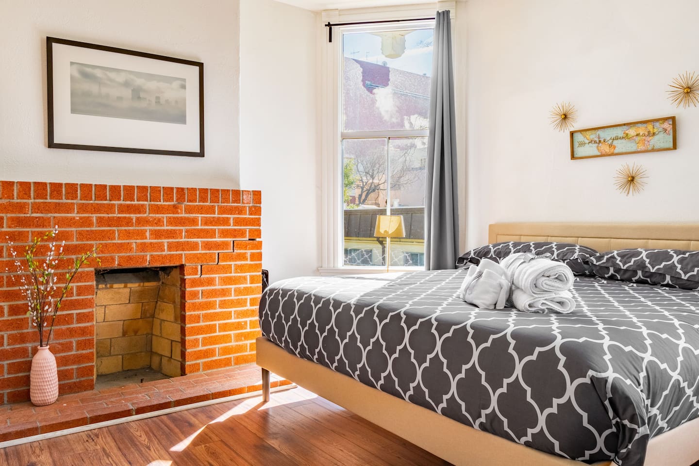 The fire place decorations to give you that coastal feel