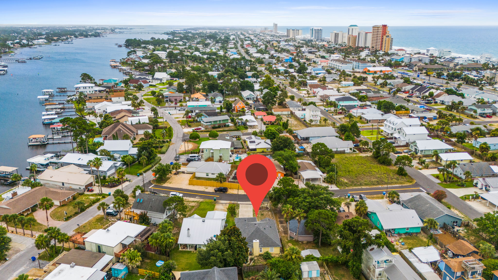 Pin showing location of House