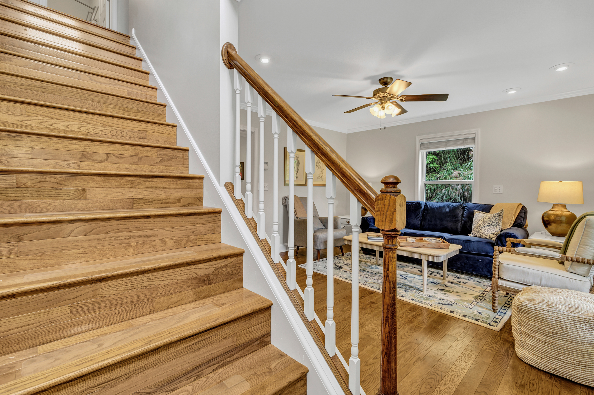 Upstairs are 3 more bedrooms, bathroom, and office