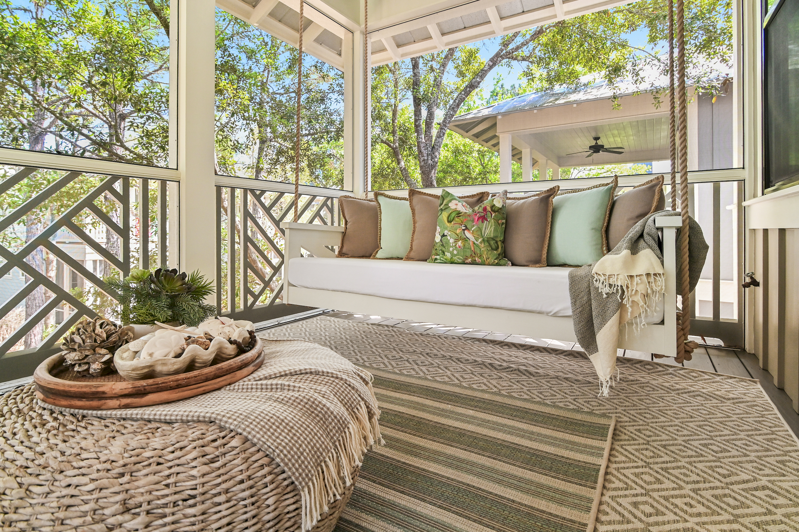 Sway gently with a book or glass of wine in your private outdoor nook.