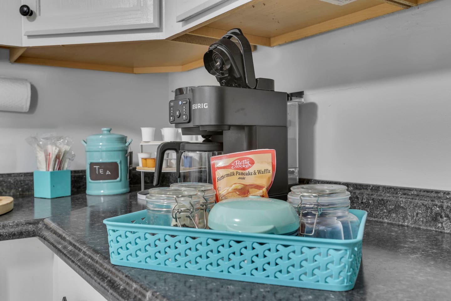 Enjoy your own waffle/pancake bar with all the extras.