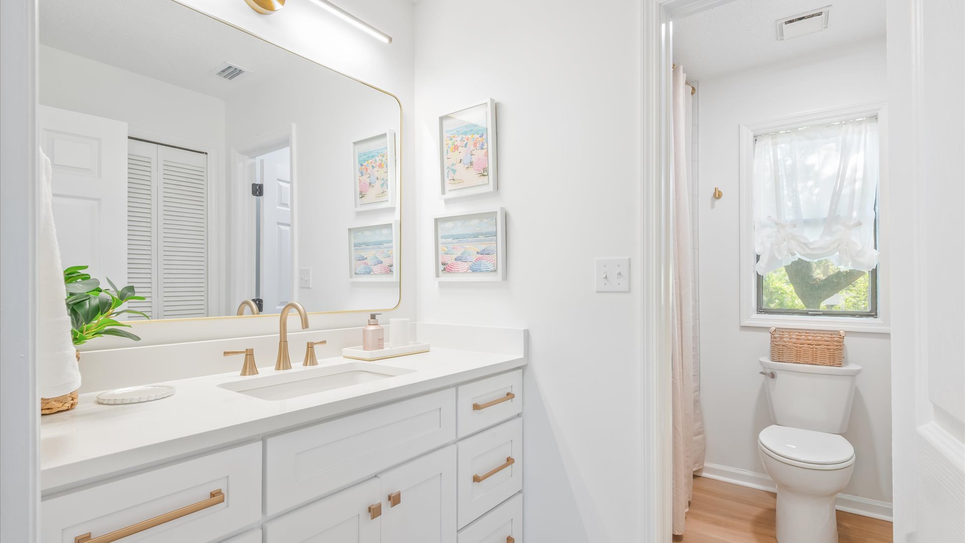 Guest bathroom separate vanity