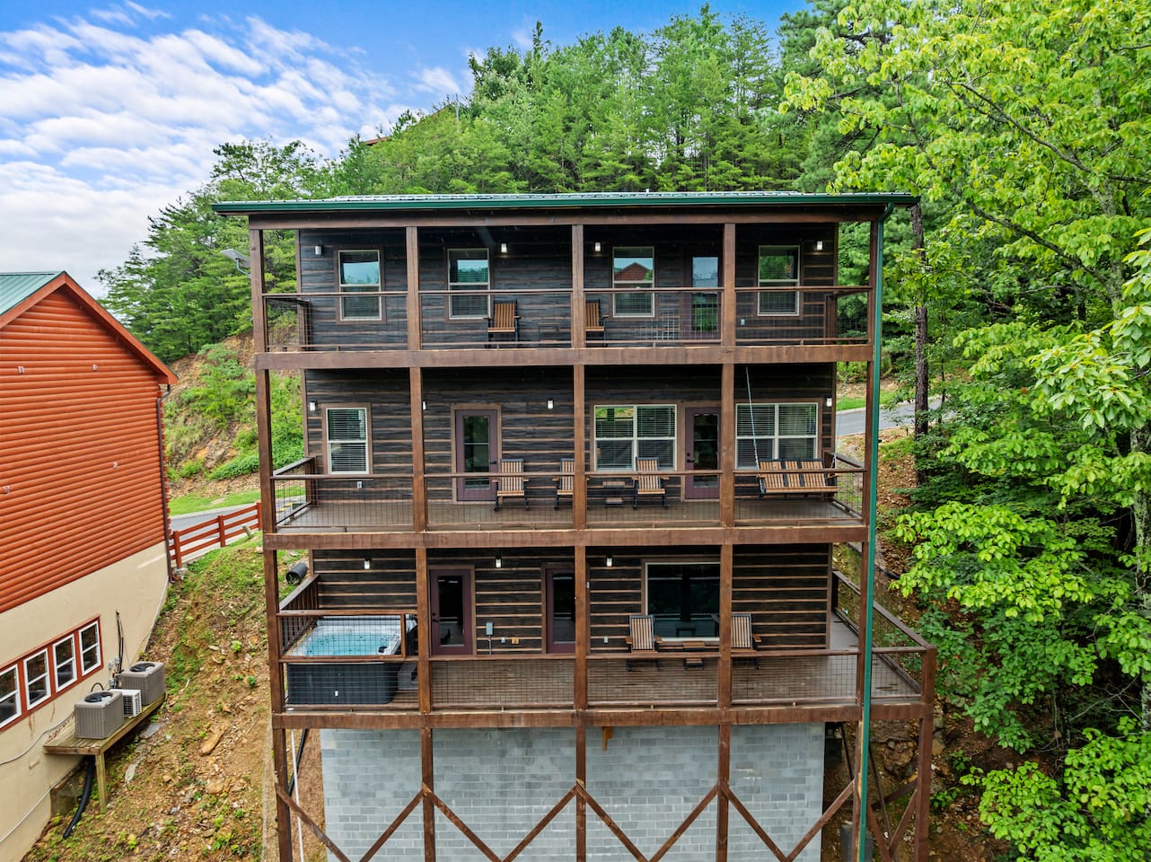 back view of cabin