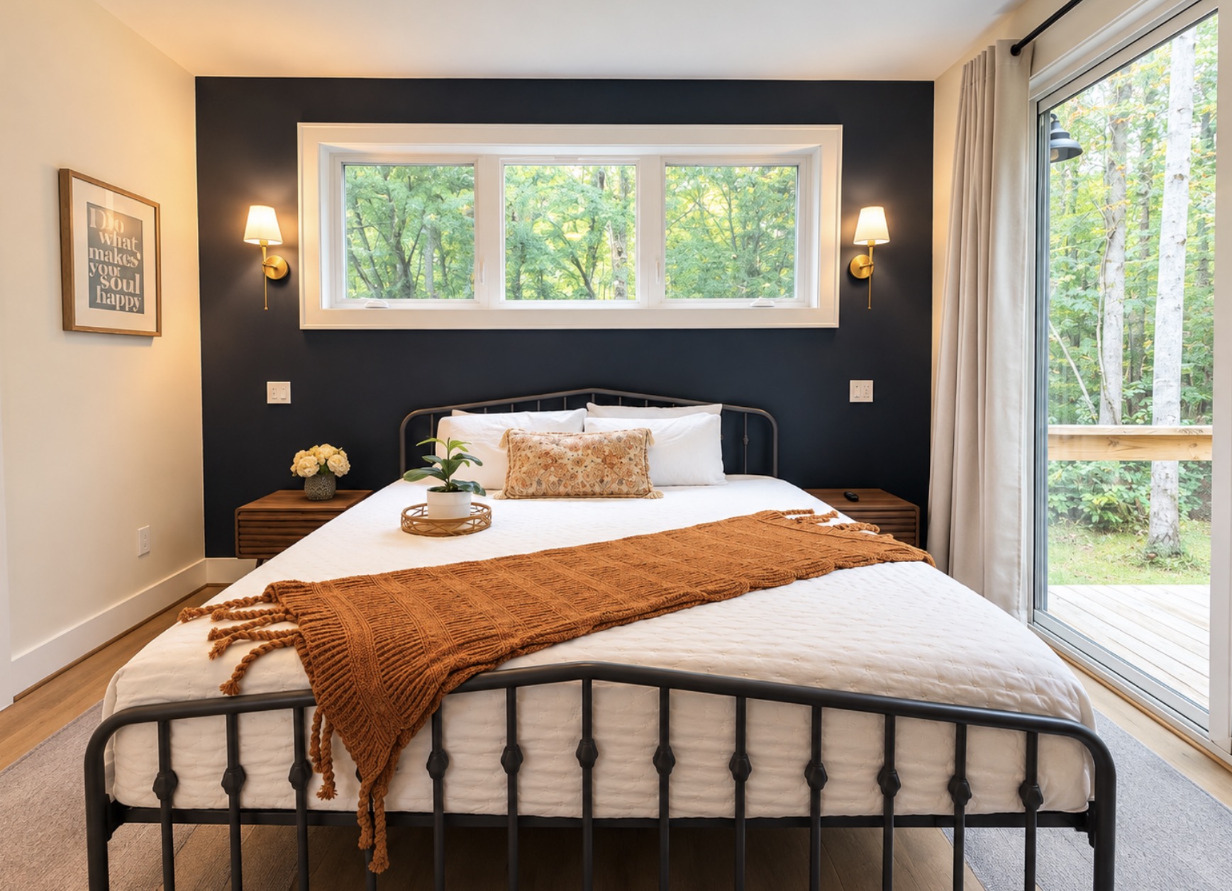 Main Bedroom with TV and Deck Access 