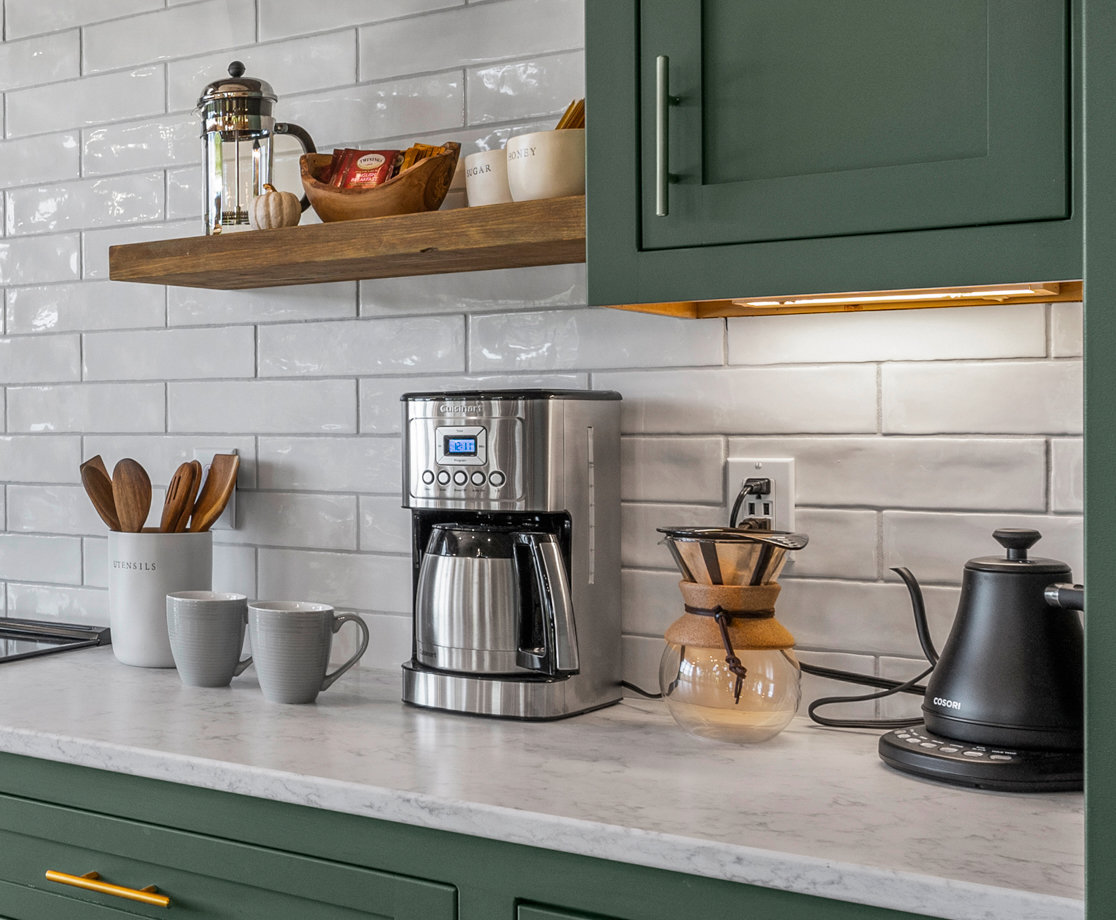 Parks Lodge has a Coffee Maker, French Press, Pour Over, and Electric Kettle