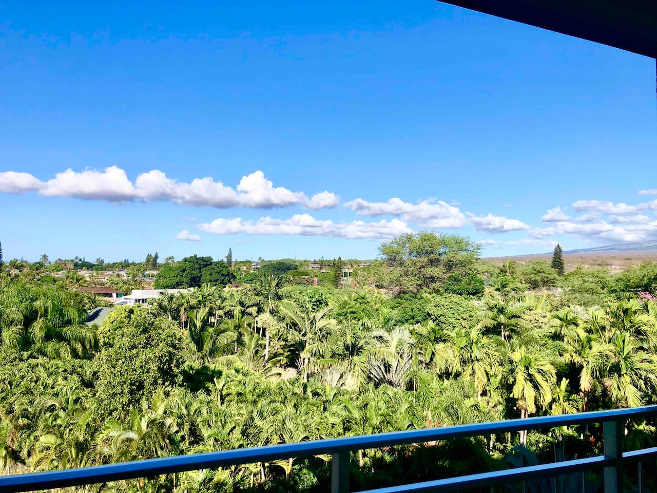 Beautiful Haleakala mountain/volcano and panoramic views from the entryway lanai. Please note there is no view from the studio itself.