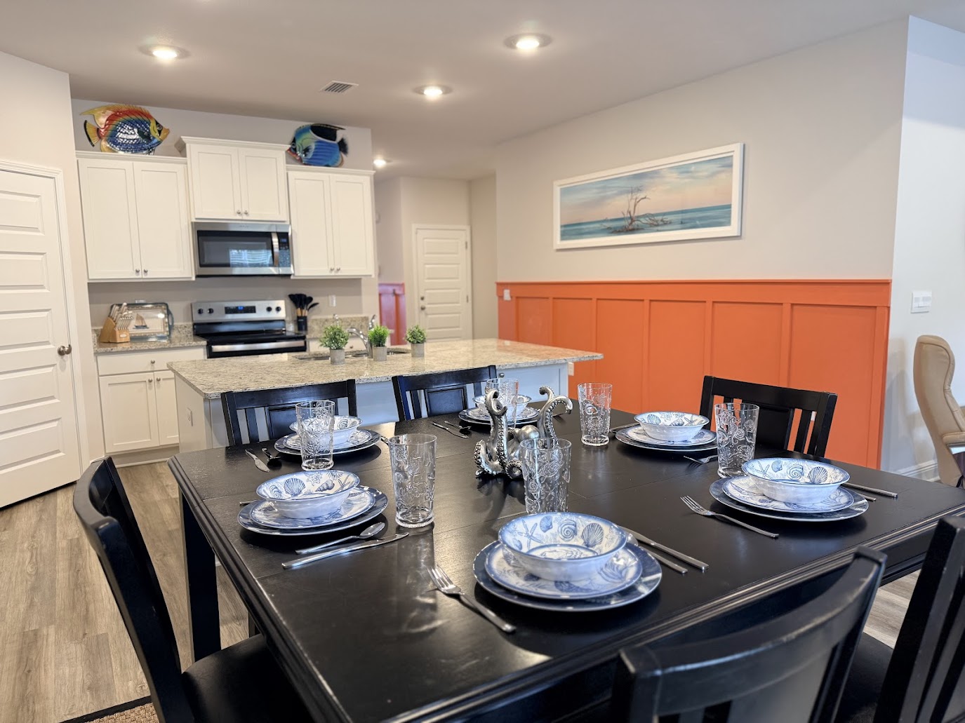 Bright dining area perfect for shared meals and game nights.