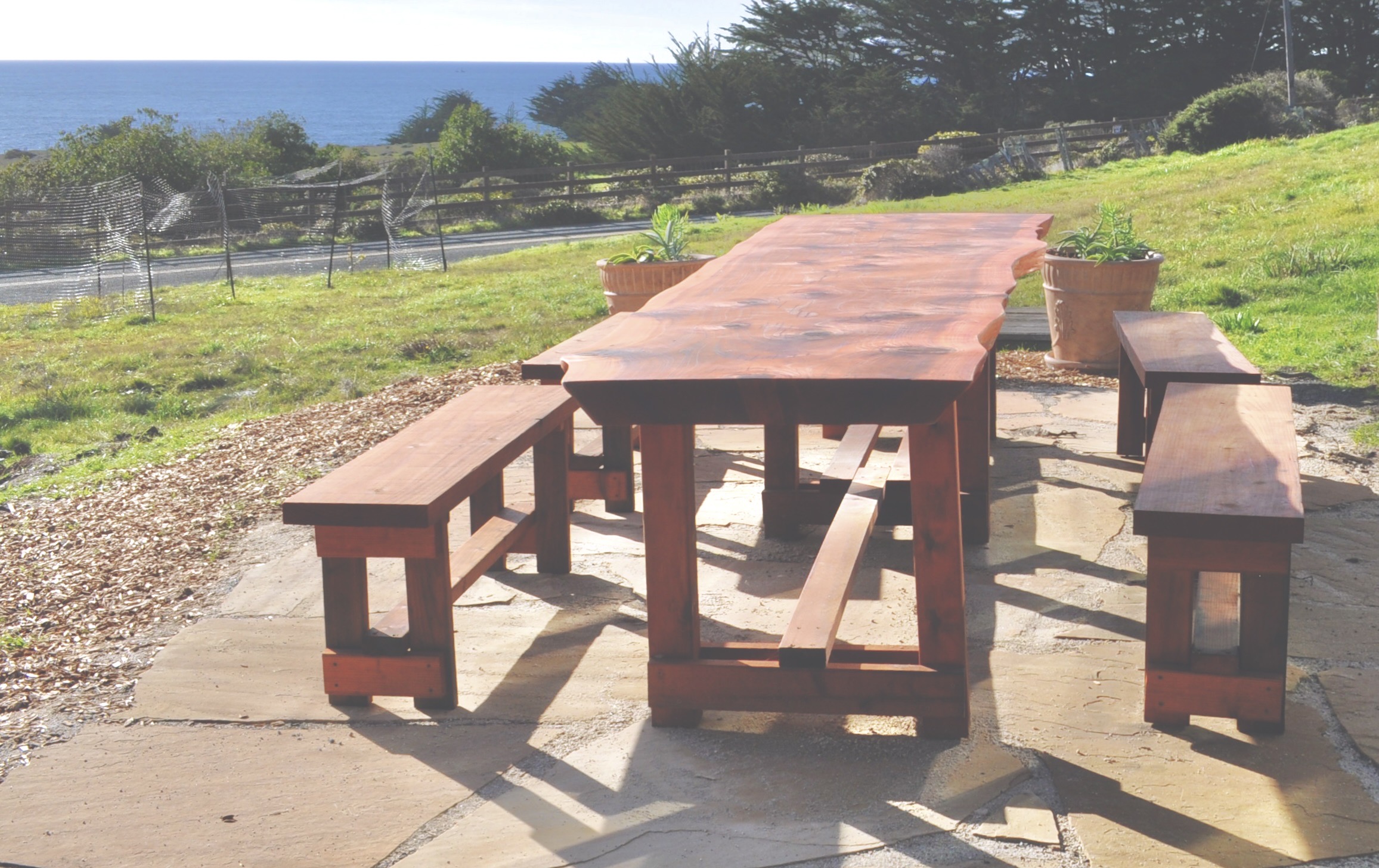 Ocean view outdoor dining table