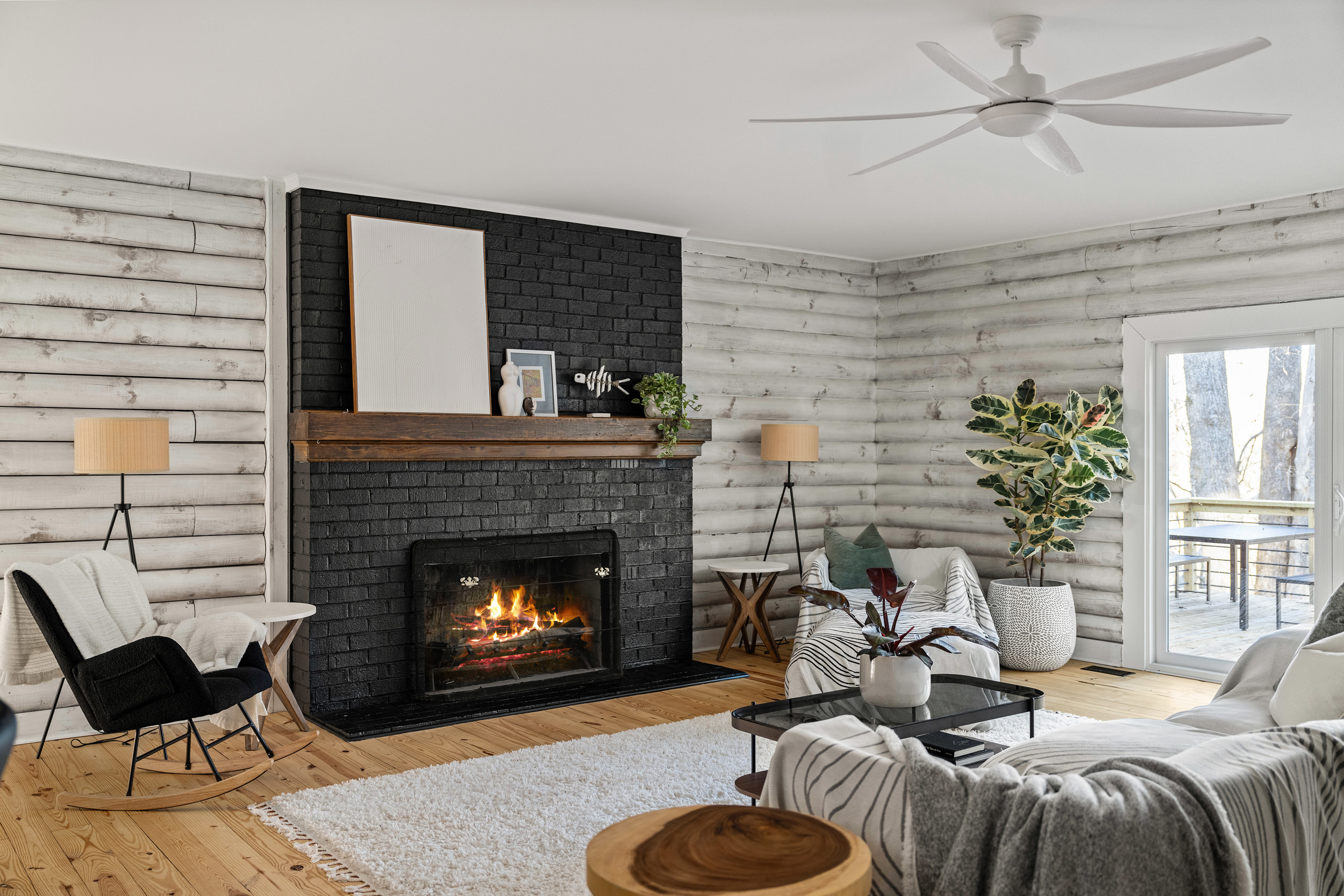 Living Room: Enjoy warm evenings by the chic fireplace amid stylish decor and inviting ambiance!