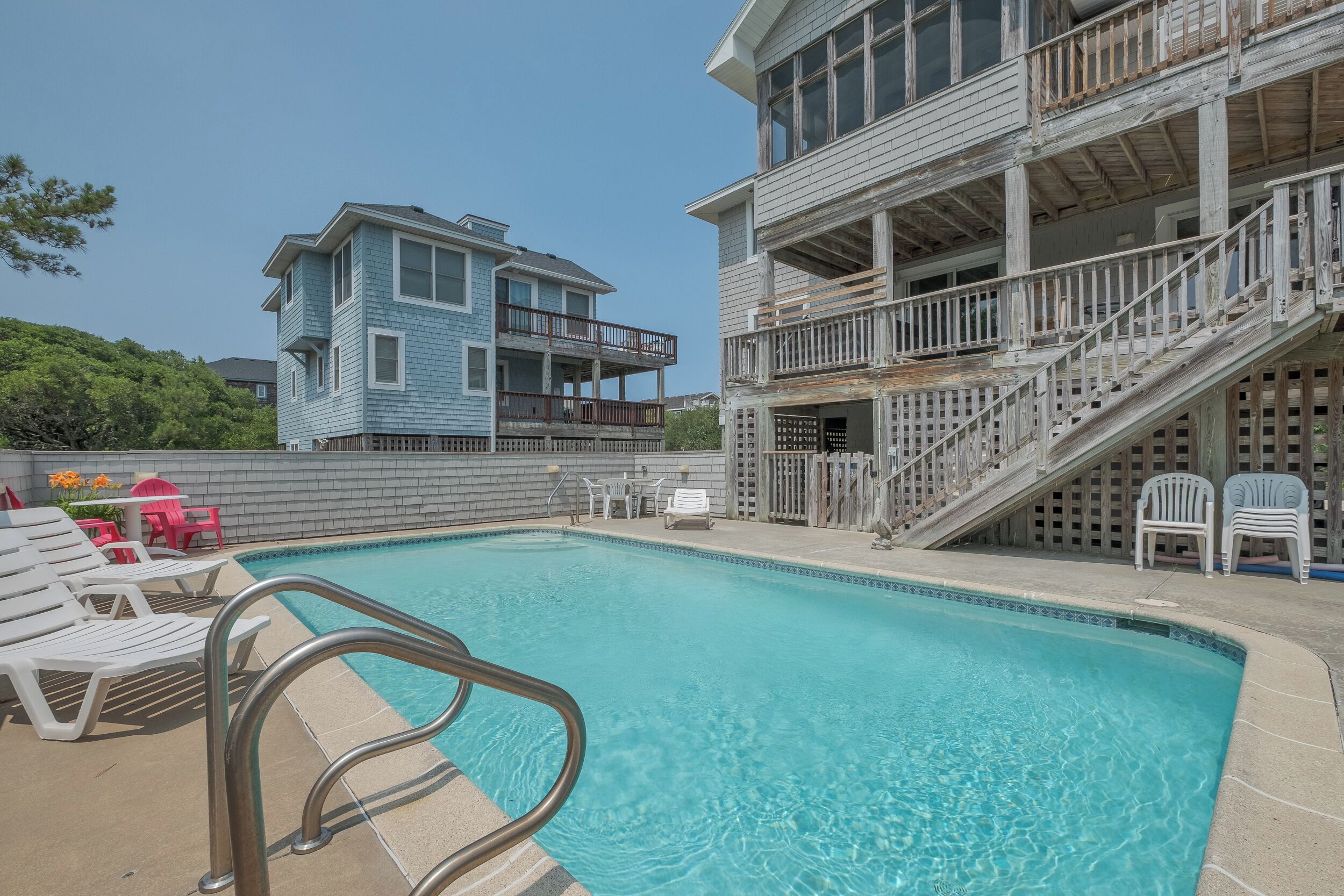 Your personal oasis—spacious pool and sunny deck
