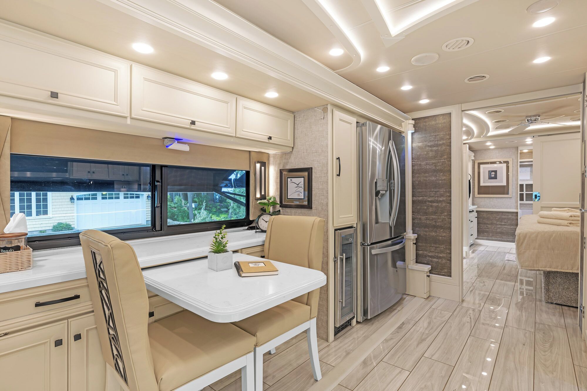 Full size fridge and even a wine fridge