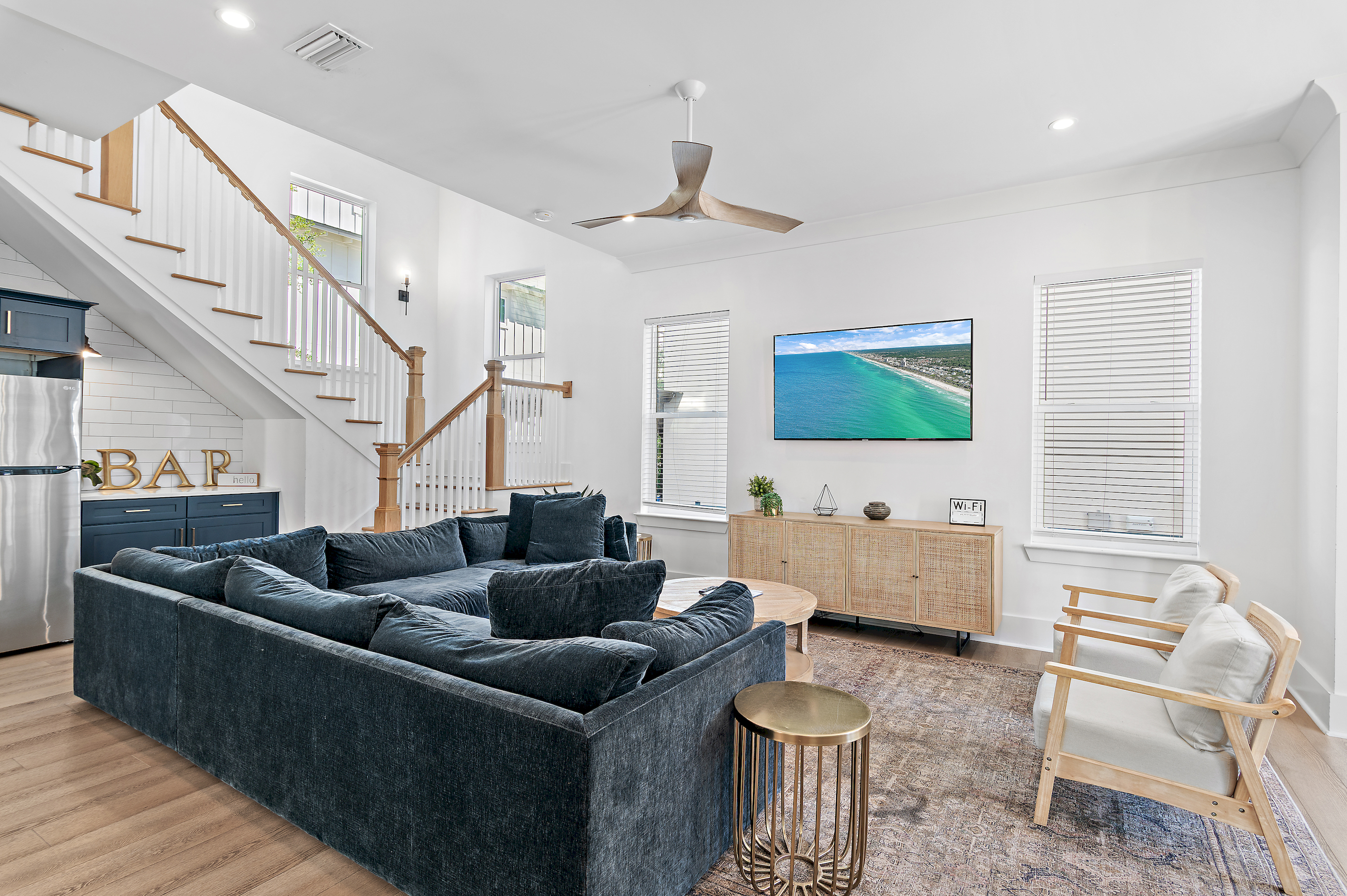 Spacious Living Room with Coastal Comfort