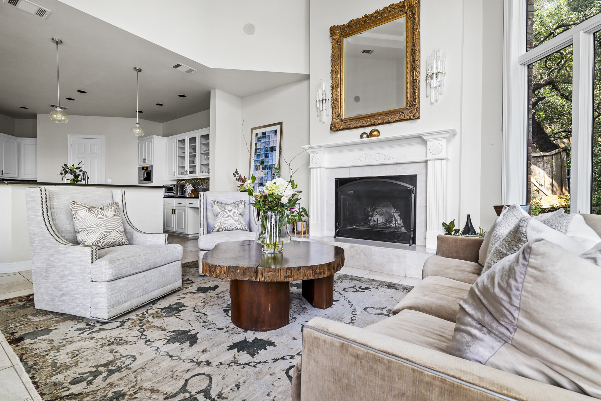 Formal sitting room off of the kitchen and dining area.