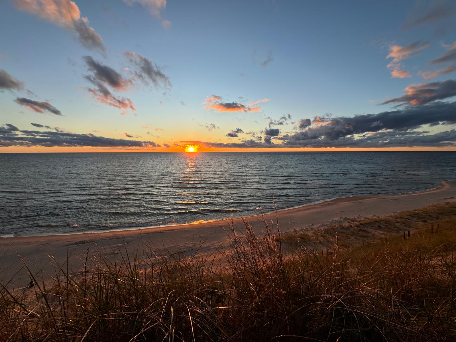 Relax along 372 ft of Lake Michigan beachfront and soak in the beautiful sunsets