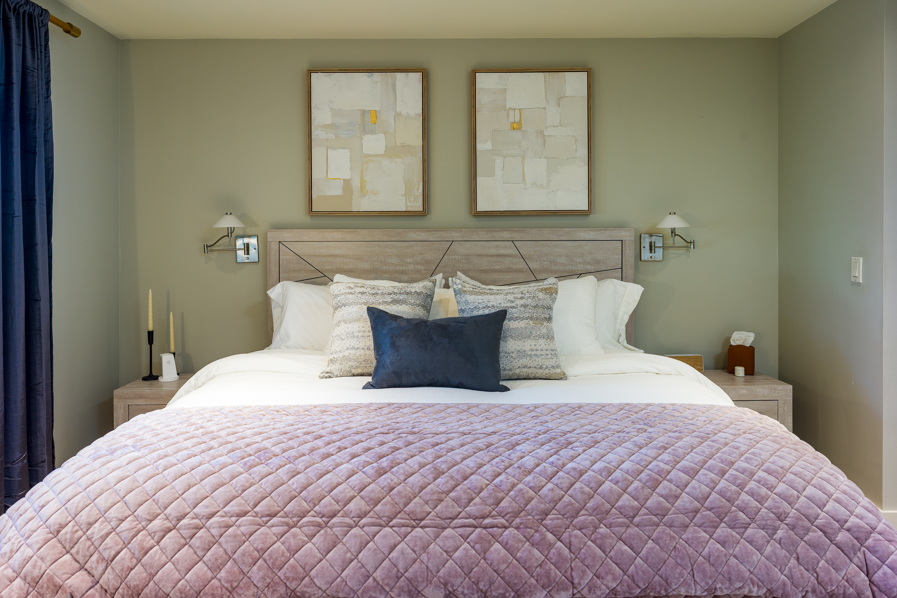 The larger of the two primary rooms features a cozy king bed, perfect for relaxing after a day of kayaking.